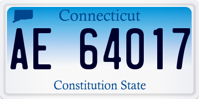 CT license plate AE64017