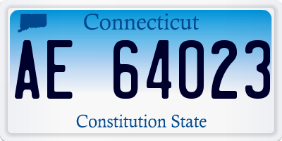CT license plate AE64023