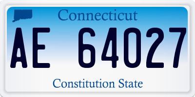 CT license plate AE64027