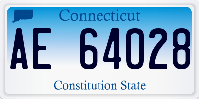CT license plate AE64028