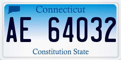 CT license plate AE64032