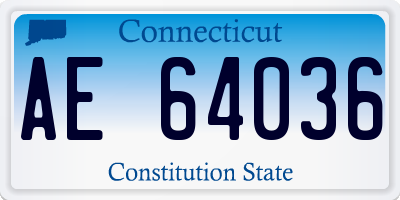CT license plate AE64036