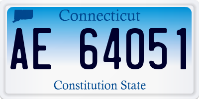 CT license plate AE64051
