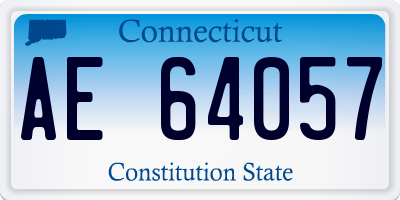 CT license plate AE64057