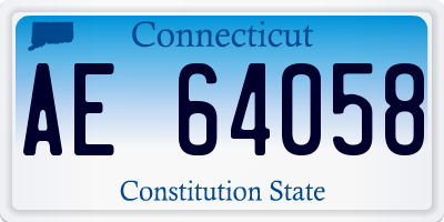 CT license plate AE64058