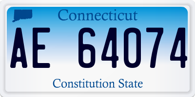 CT license plate AE64074