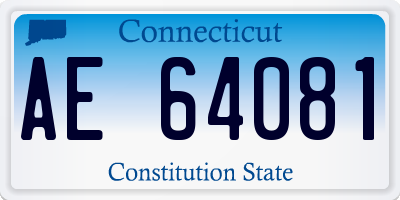 CT license plate AE64081