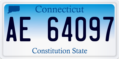 CT license plate AE64097