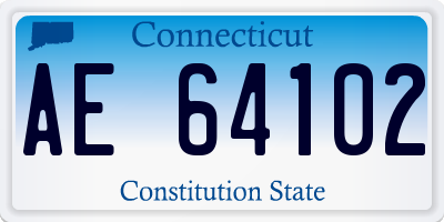 CT license plate AE64102