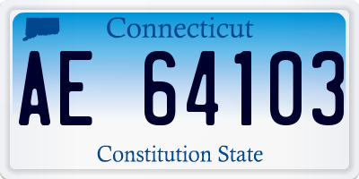 CT license plate AE64103