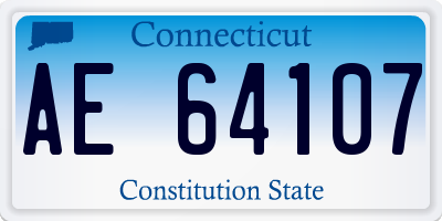 CT license plate AE64107
