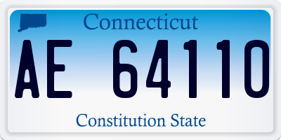CT license plate AE64110