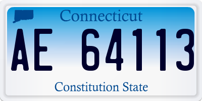 CT license plate AE64113