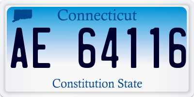 CT license plate AE64116