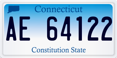 CT license plate AE64122