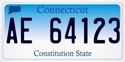 CT license plate AE64123