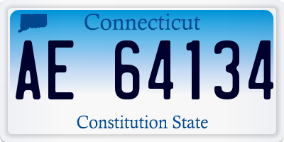 CT license plate AE64134