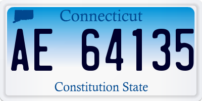 CT license plate AE64135