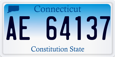 CT license plate AE64137