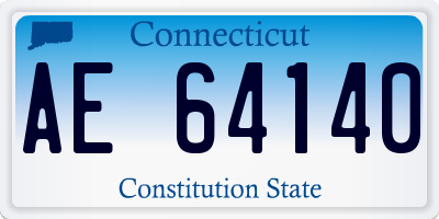 CT license plate AE64140