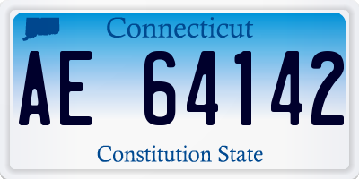 CT license plate AE64142