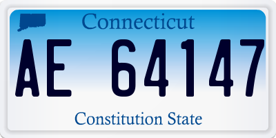 CT license plate AE64147