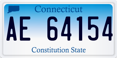 CT license plate AE64154