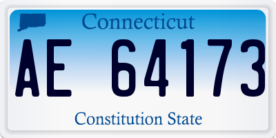 CT license plate AE64173