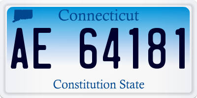 CT license plate AE64181