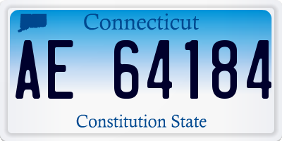 CT license plate AE64184