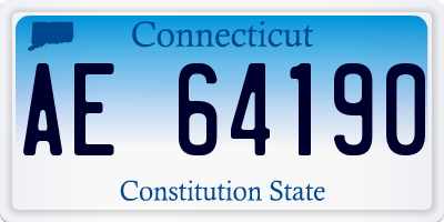 CT license plate AE64190
