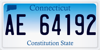 CT license plate AE64192