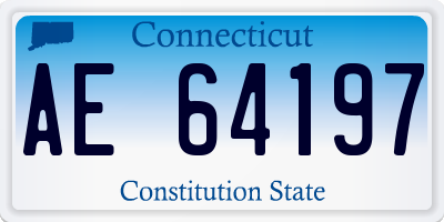 CT license plate AE64197