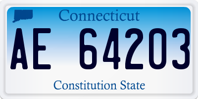 CT license plate AE64203
