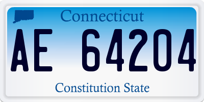 CT license plate AE64204