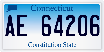CT license plate AE64206