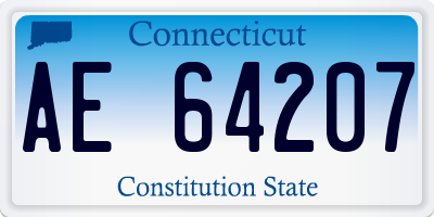 CT license plate AE64207