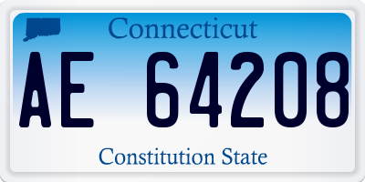 CT license plate AE64208