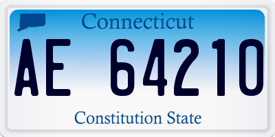 CT license plate AE64210