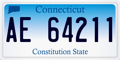 CT license plate AE64211