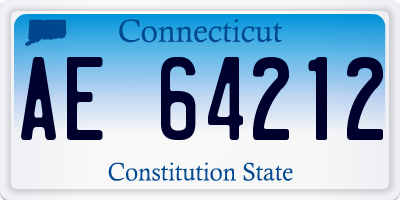 CT license plate AE64212
