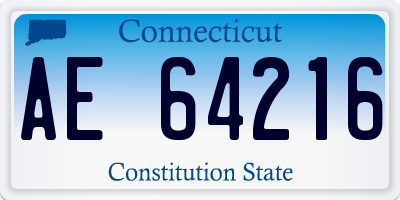 CT license plate AE64216