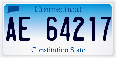 CT license plate AE64217