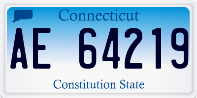 CT license plate AE64219