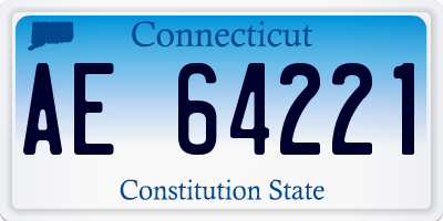 CT license plate AE64221