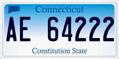 CT license plate AE64222