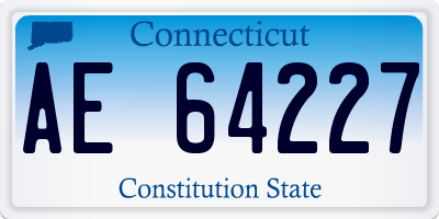 CT license plate AE64227