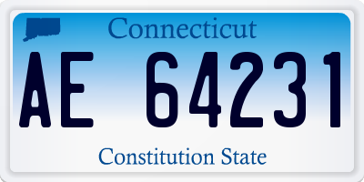 CT license plate AE64231