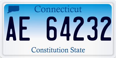 CT license plate AE64232