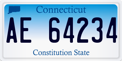 CT license plate AE64234